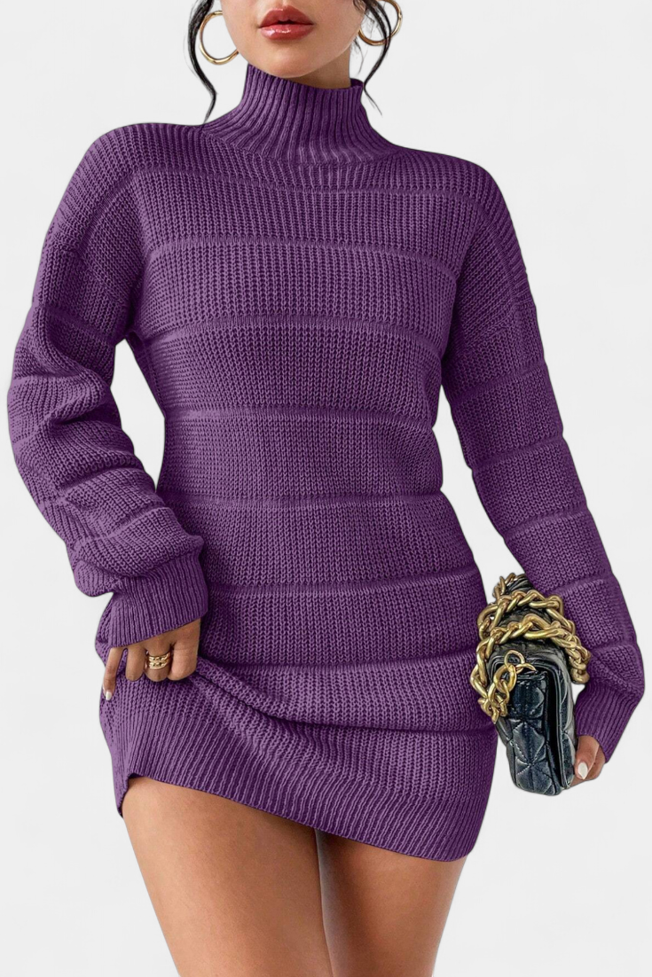 Margaux Robe Pull Mini à Col Roulé