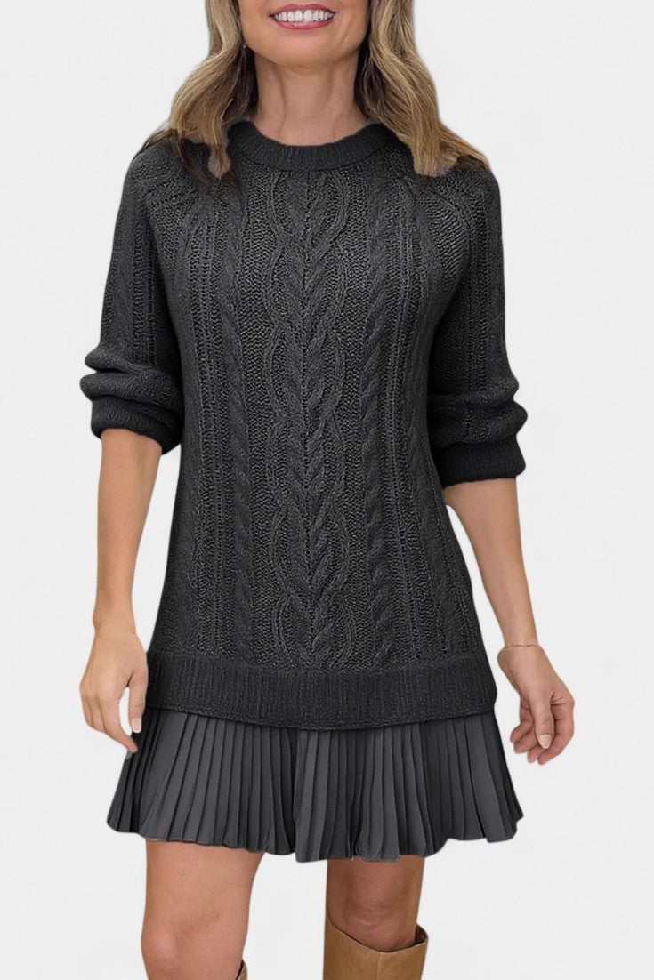 Daina Robe Pull Tricot Mini à Détail Torsadé