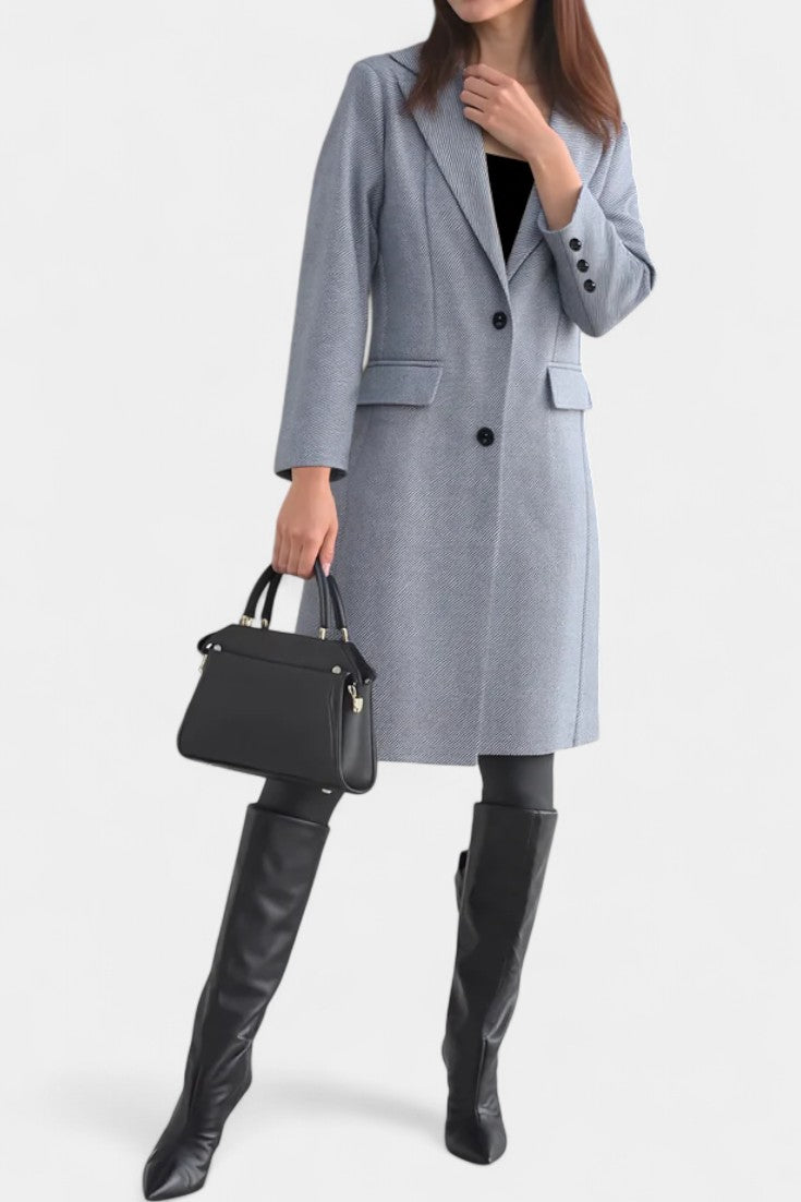 Armande Lapel Single Breasted Mid-Length Pea Coat