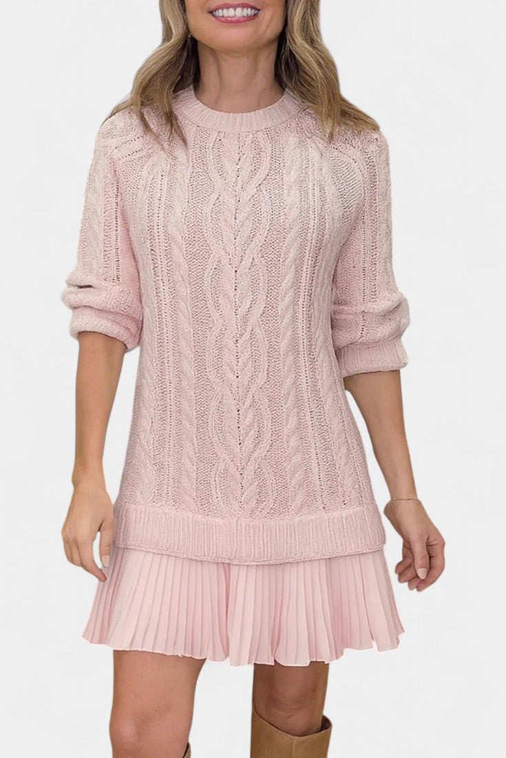 Daina Robe Pull Tricot Mini à Détail Torsadé