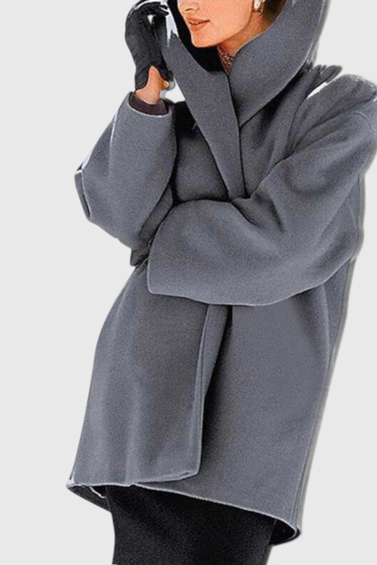 Harper Manteau Oversized en Mélange de Laine à Col Large