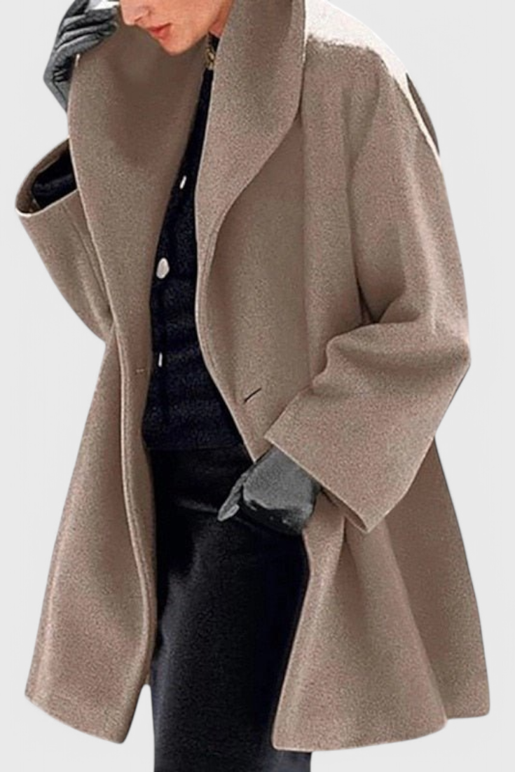 Harper Manteau Oversized en Mélange de Laine à Col Large