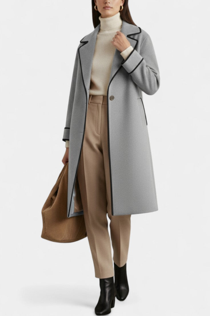 Harper Manteau Oversized en Mélange de Laine à Col Large
