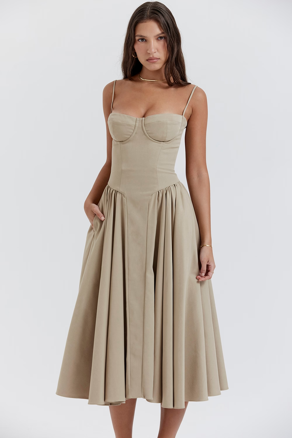 Felicity Robe Corset Sans Manches à Silhouette Sculptée