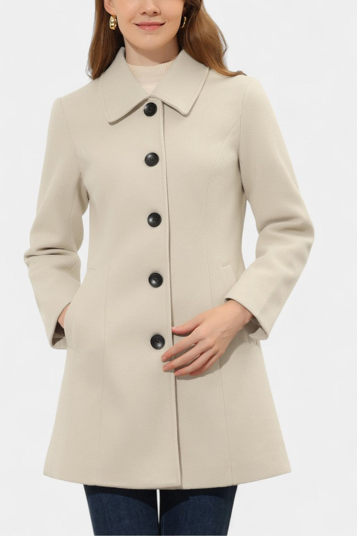 Manea Manteau Long Épais à Col en Fausse Fourrure