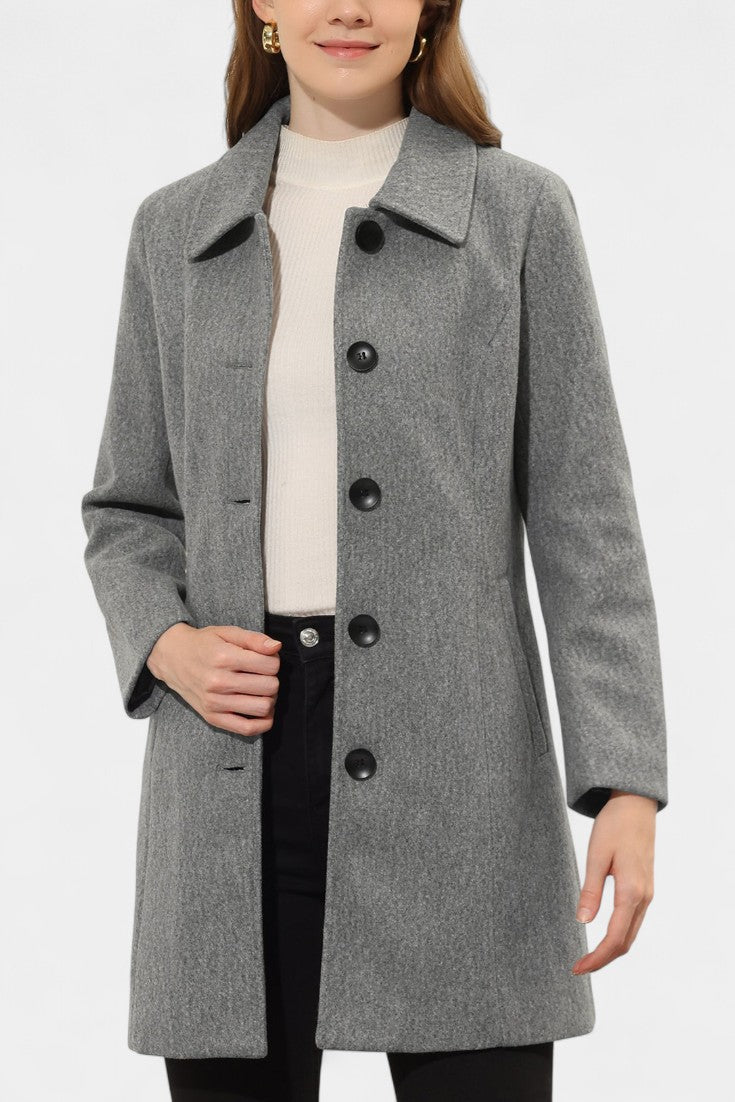 Manea Manteau Long Épais à Col en Fausse Fourrure