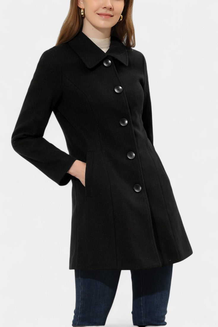 Manea Manteau Long Épais à Col en Fausse Fourrure