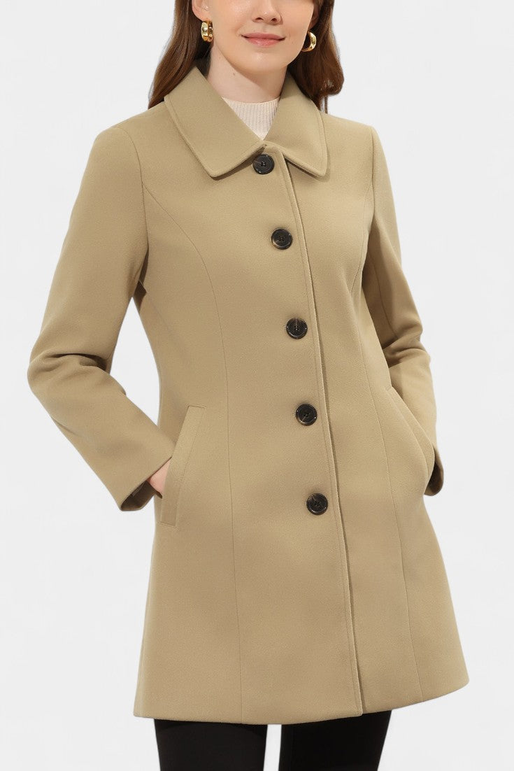 Manea Manteau Long Épais à Col en Fausse Fourrure