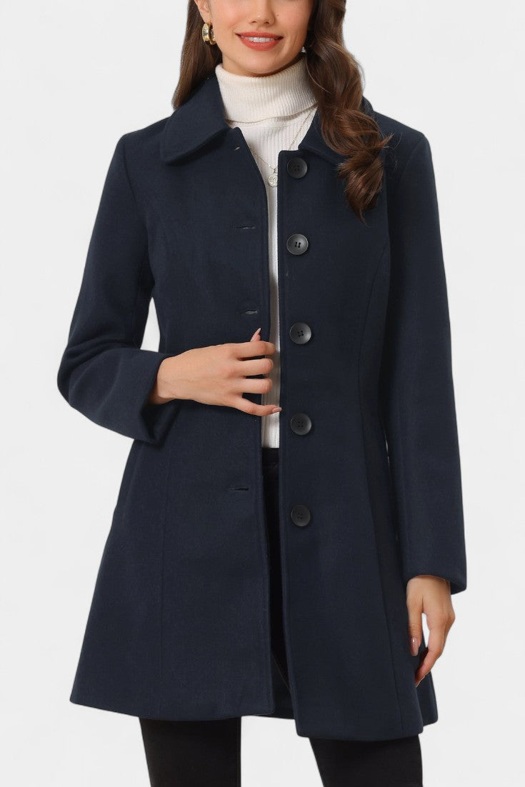Manea Manteau Long Épais à Col en Fausse Fourrure